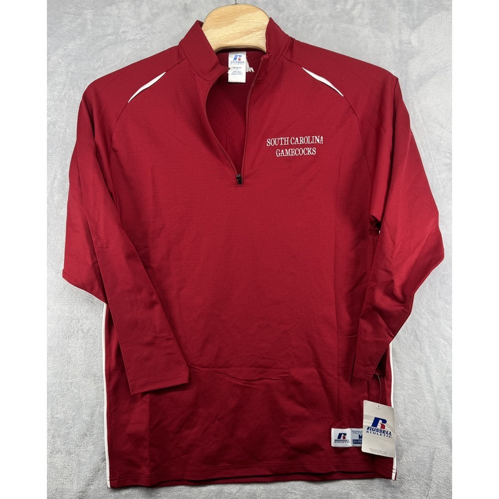 Russell‎ Dri Power South Carolina Gamecocks 1/4 Zip LS Shirt Garnet Size M NWT